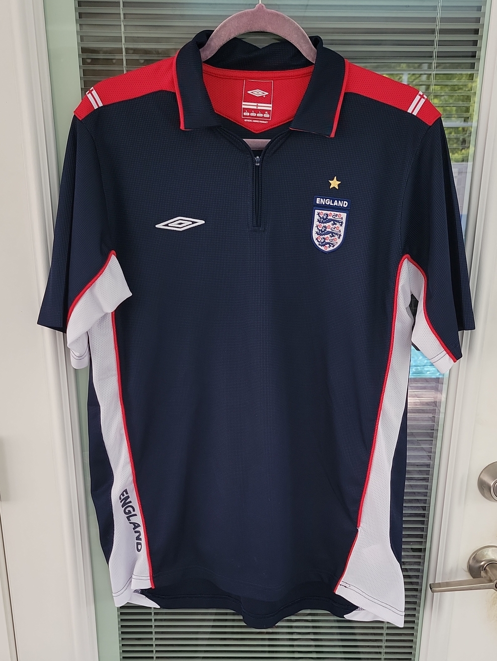 Umbro England Football Club Soccer Jersey Polo Style Soccer Sz L